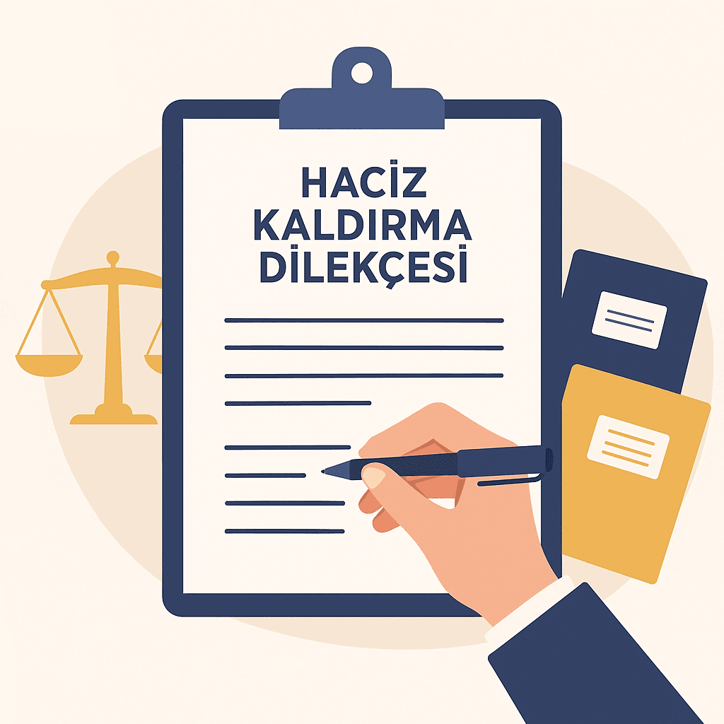 Haciz kaldırma dilekçesi hazırlama sürecini gösteren görsel
