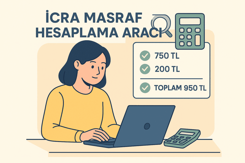 İcra takibi açarken masrafları hesaplayan görsel