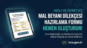 Online mal beyanı dilekçesi hazırlama formu ve icra dairesi örnek dilekçe oluşturucu
